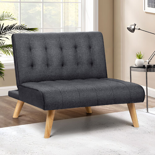 ALFORDSON Sofa Bed Lounge Chair Single Seater Fabric Grey