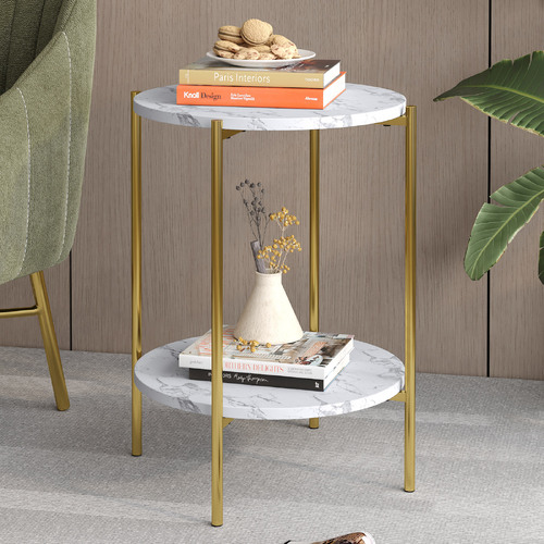 ALFORDSON Side Table Sofa End Bedside Nightstand Gold