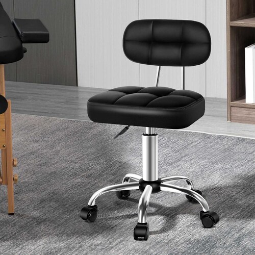 ALFORDSON Salon Stool Backrest Swivel Barber Hair Dress Chair Tufan Black