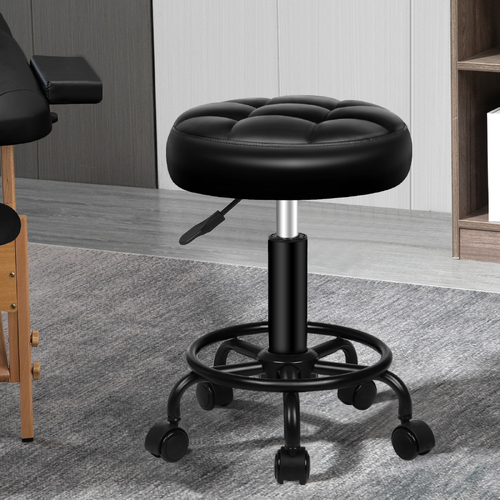 ALFORDSON Salon Stool Round Swivel Barber Hair Dress Chair Gas Lift All Black