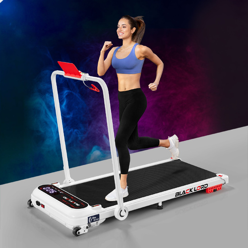 BLACK LORD Treadmill Electric Walking Pad Incline Shock Absorbers Foldable White