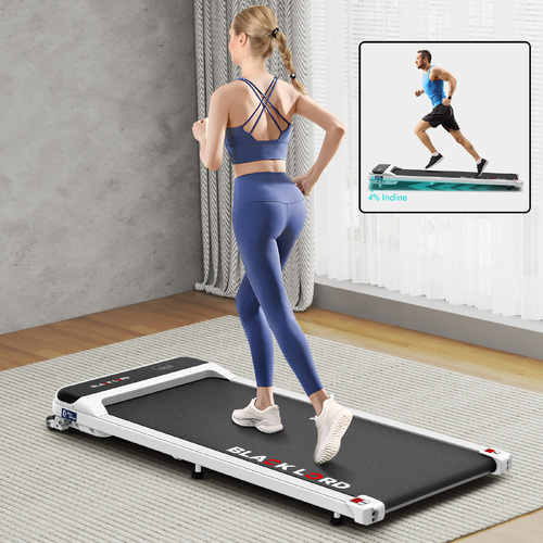 BLACK LORD Treadmill Electric Walking Pad Home Office Gym Fitness Incline MS2 White