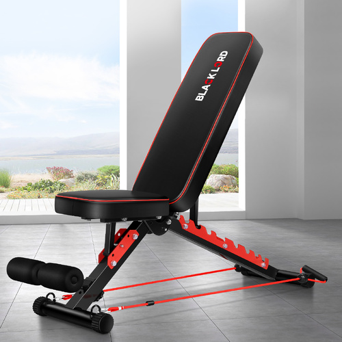 BLACK LORD Weight Bench Adjustable Flat Incline Decline Sit-up Fitness Home Gym