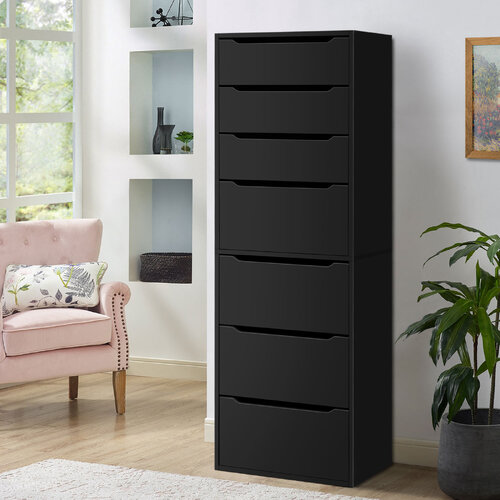 ALFORDSON Wardrobe Clothes Closet Storage Cabinet 7 Drawers Black