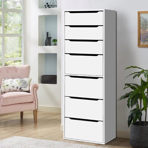 ALFORDSON Wardrobe Clothes Closet Storage Cabinet 7 Drawers White